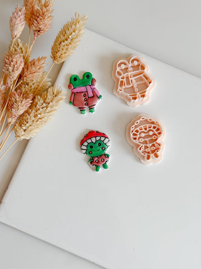 Frog Clay Cutter Set: Whimsical Polymer Clay Earrings, Charms, Jewelry