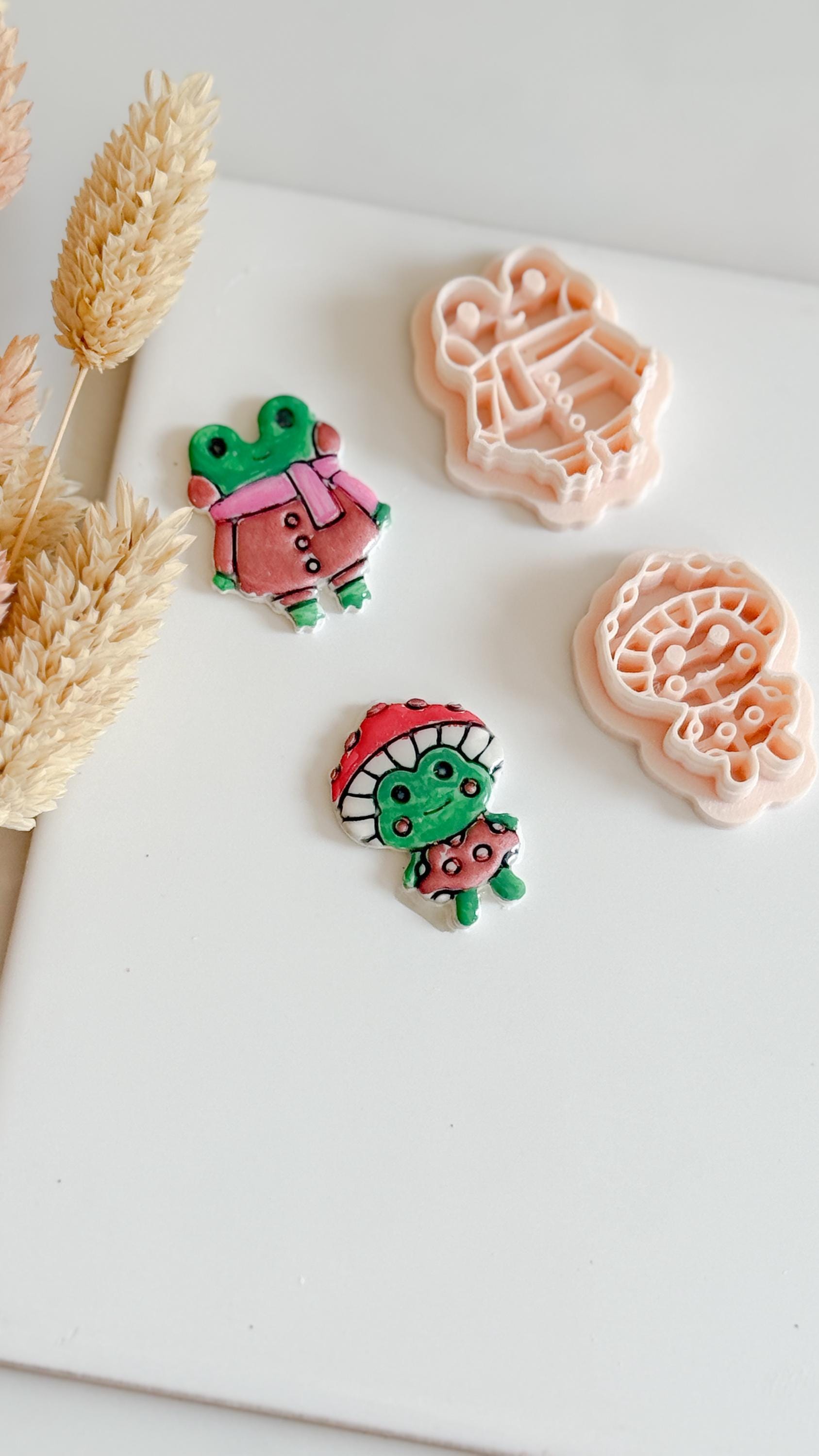 Frog Clay Cutter Set: Whimsical Polymer Clay Earrings, Charms, Jewelry