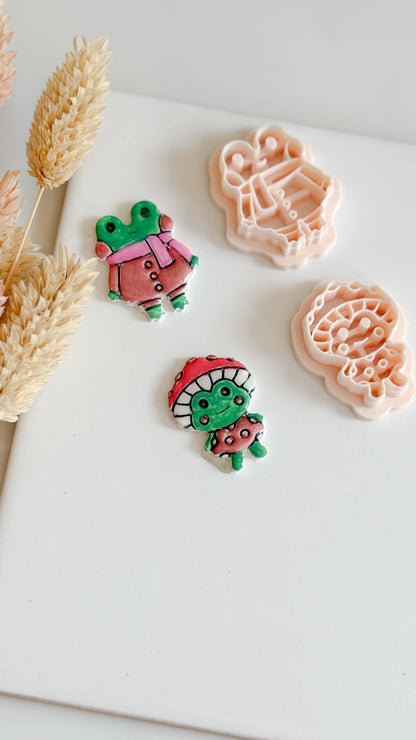 Frog Clay Cutter Set: Whimsical Polymer Clay Earrings, Charms, Jewelry