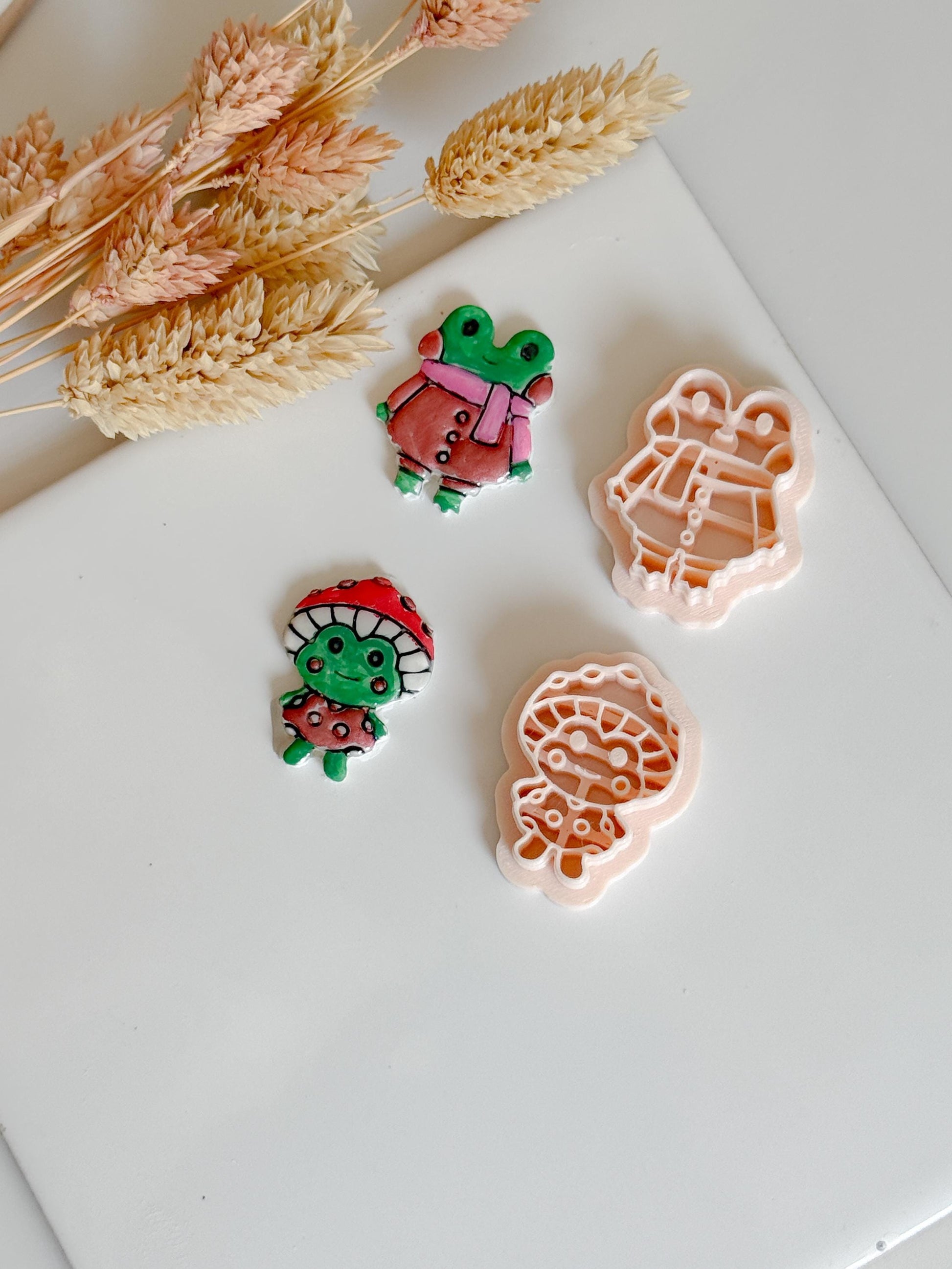 Frog Clay Cutter Set: Whimsical Polymer Clay Earrings, Charms, Jewelry