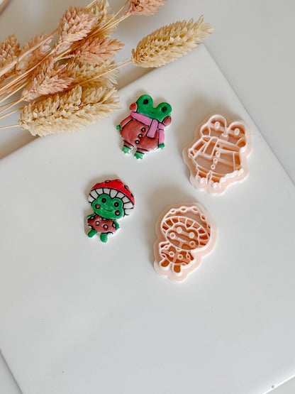 Frog Clay Cutter Set: Whimsical Polymer Clay Earrings, Charms, Jewelry