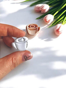 Heart Coffee Cup Polymer Clay Cutter: Earring & Jewelry Making