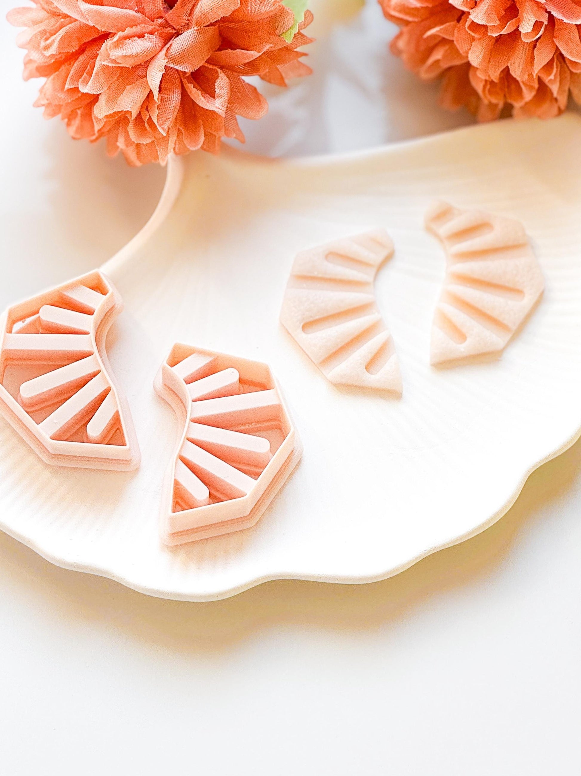 Art Deco Fan Polymer Clay Cutter Geometric Sunrise Shape for Earrings, Jewelry, Crafts