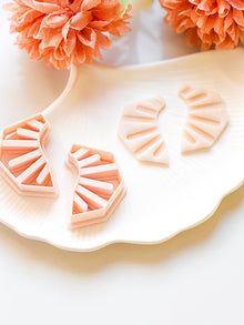 Art Deco Fan Polymer Clay Cutter Geometric Sunrise Shape for Earrings, Jewelry, Crafts