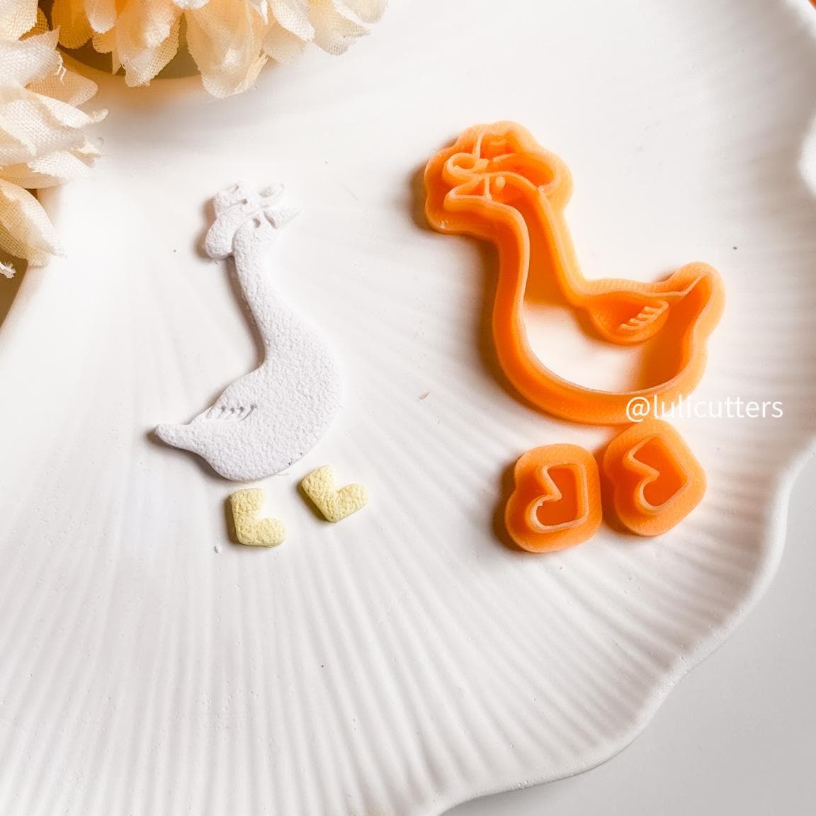 Goose with Hat Polymer Clay Cutter: Bird Jewelry Craft Shape
