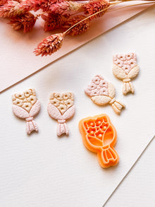 Flower Bouquet Polymer Clay Cutter Floral Wrapped Flowers Shape for Earrings, Jewelry, Crafts