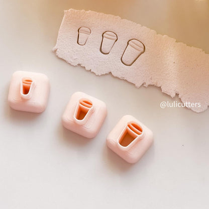 Micro Coffee Cup Polymer Clay Cutter Set: Stud Earring Jewelry Making