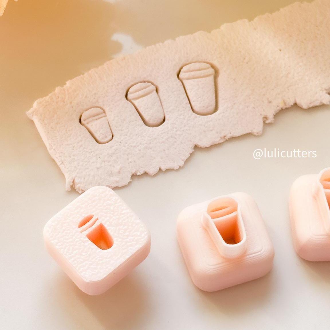 Micro Coffee Cup Polymer Clay Cutter Set: Stud Earring Jewelry Making