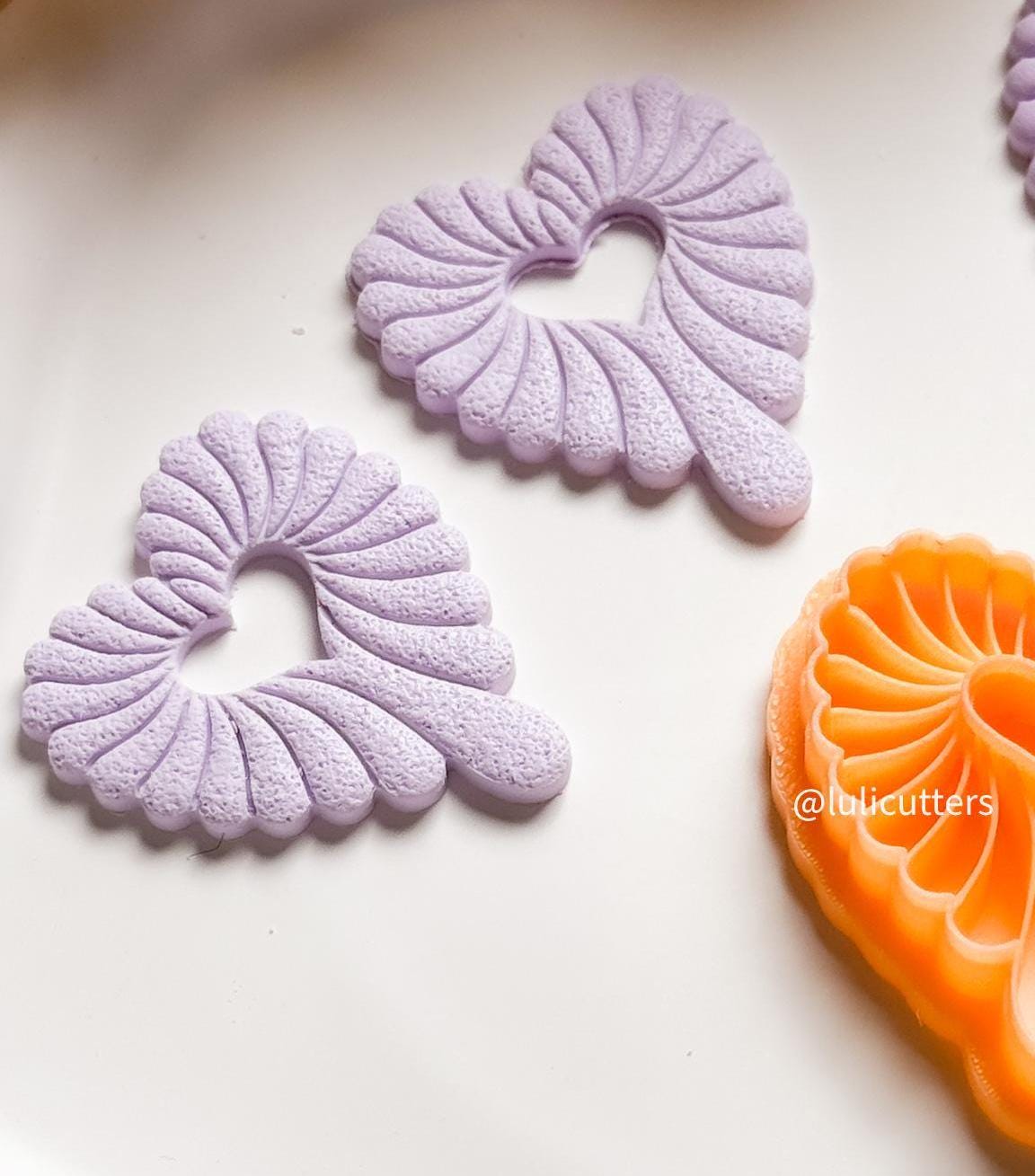 Winged Heart Drop Polymer Clay Cutter Love Earring Jewelry Making Tool