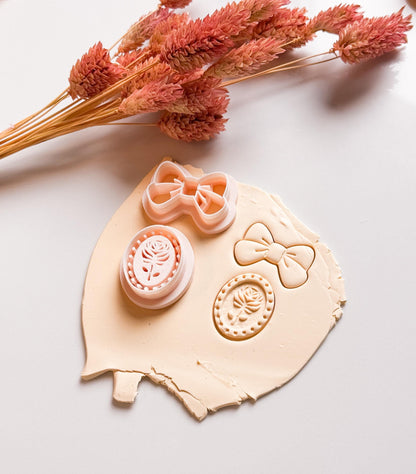 Bow & Rosette Cameo Polymer Clay Cutter Set for Earrings and Jewelry Making