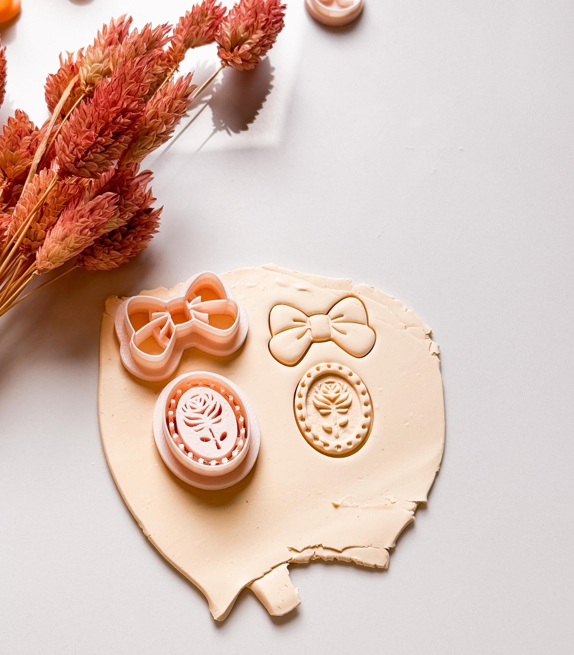 Bow & Rosette Cameo Polymer Clay Cutter Set for Earrings and Jewelry Making