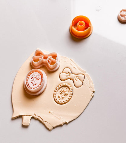 Bow & Rosette Cameo Polymer Clay Cutter Set for Earrings and Jewelry Making