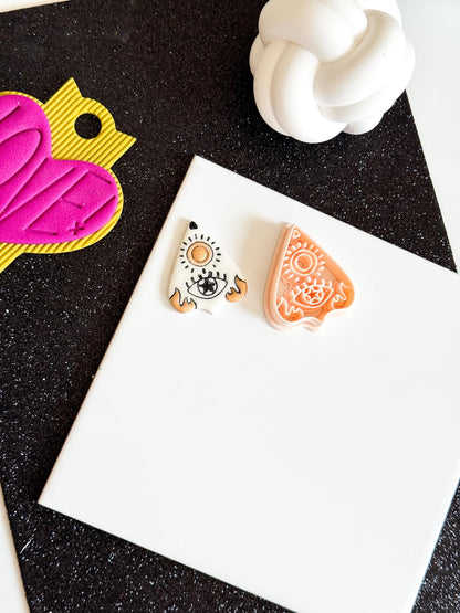 Ouija Planchette Clay Cutter: Sun, Moon & Star Imprint - Celestial Jewelry Tool