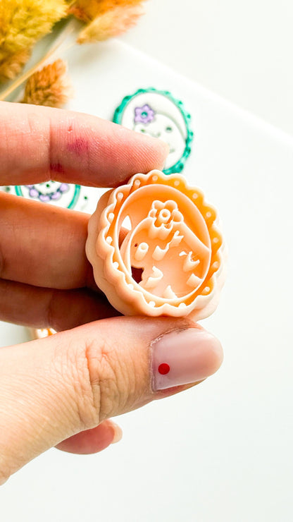 Skull or Ghost Clay Cutter: Scalloped Frame Polymer Clay Jewelry Tool