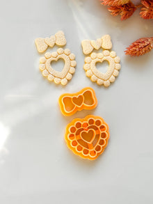 Heart Bow Polymer Clay Cutter Set: Scalloped Clay Earring Tool