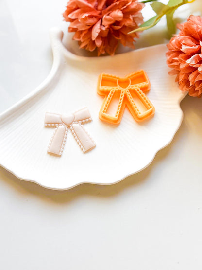 Beaded Bow Heart Polymer Clay Cutter Ribbon Earring Making Tool