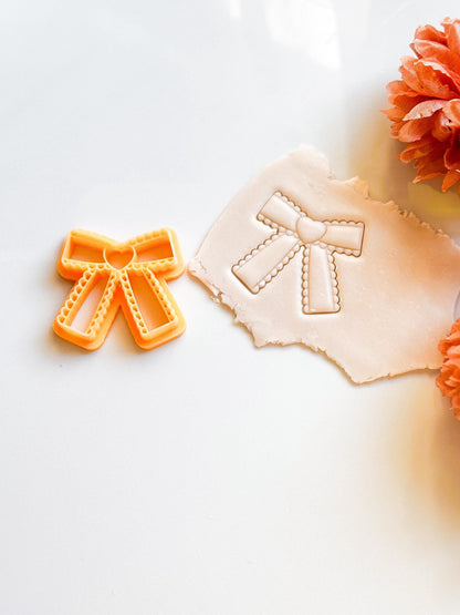 Beaded Bow Heart Polymer Clay Cutter Ribbon Earring Making Tool