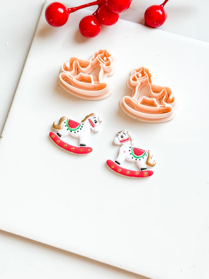 Rocking Horse Polymer Clay Earring Cutter Holiday Ornament and Charm Making Tool