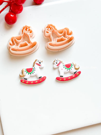 Rocking Horse Polymer Clay Earring Cutter Holiday Ornament and Charm Making Tool