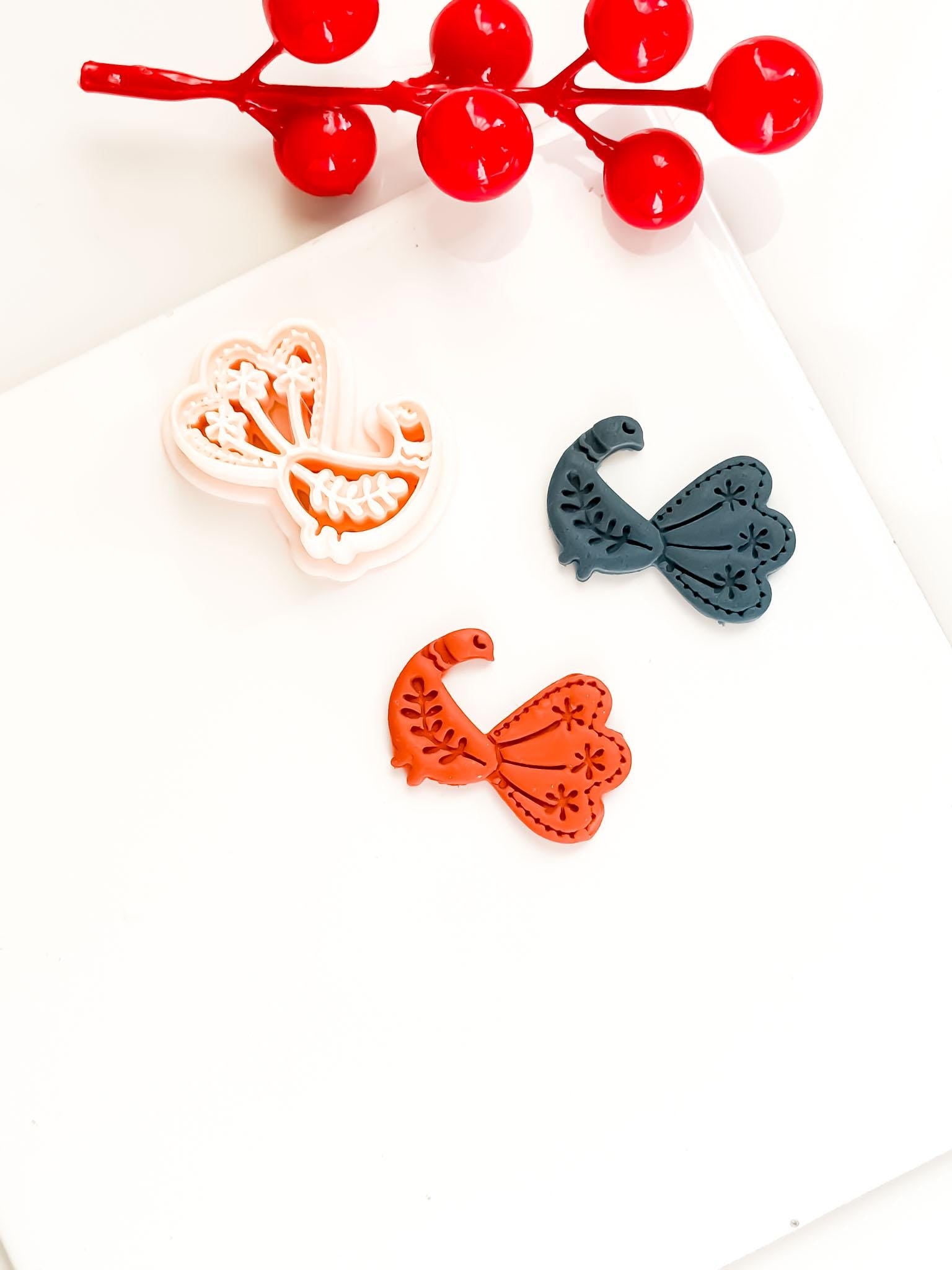 Nordic Peacock Polymer Clay Cutter for Earrings and Ornaments