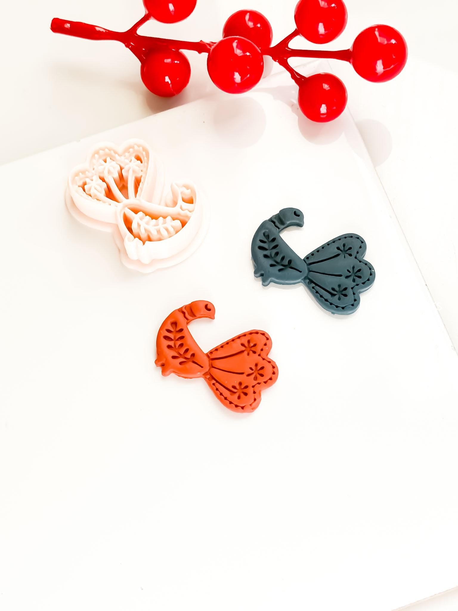 Nordic Peacock Polymer Clay Cutter for Earrings and Ornaments