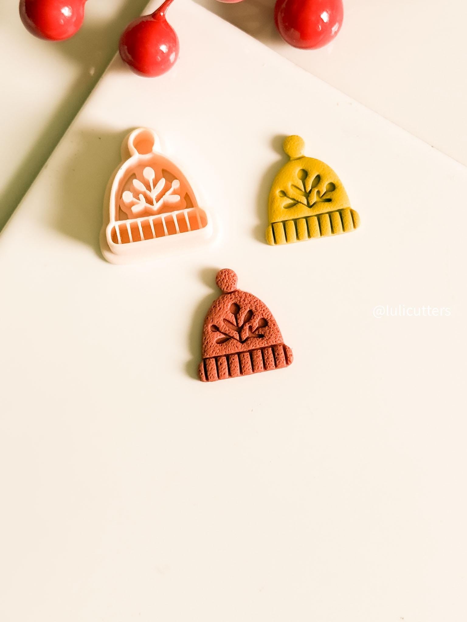 Nordic Folk Floral Beanie Polymer Clay Earring Cutter