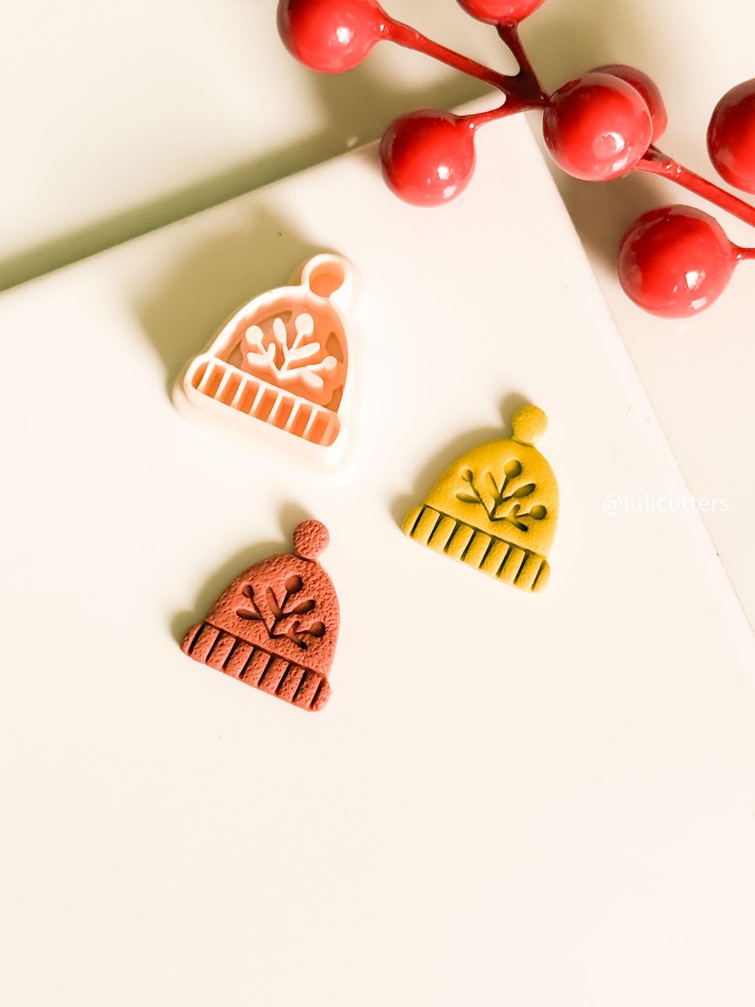Nordic Folk Floral Beanie Polymer Clay Earring Cutter