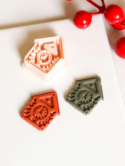 Nordic Cuckoo Clock Polymer Clay Cutter Folk Art Christmas Earring Tool