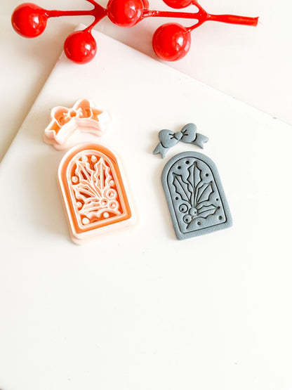 Holly Leaves Polymer Clay Cutter Christmas Arch Dangle Earring Jewelry Tool