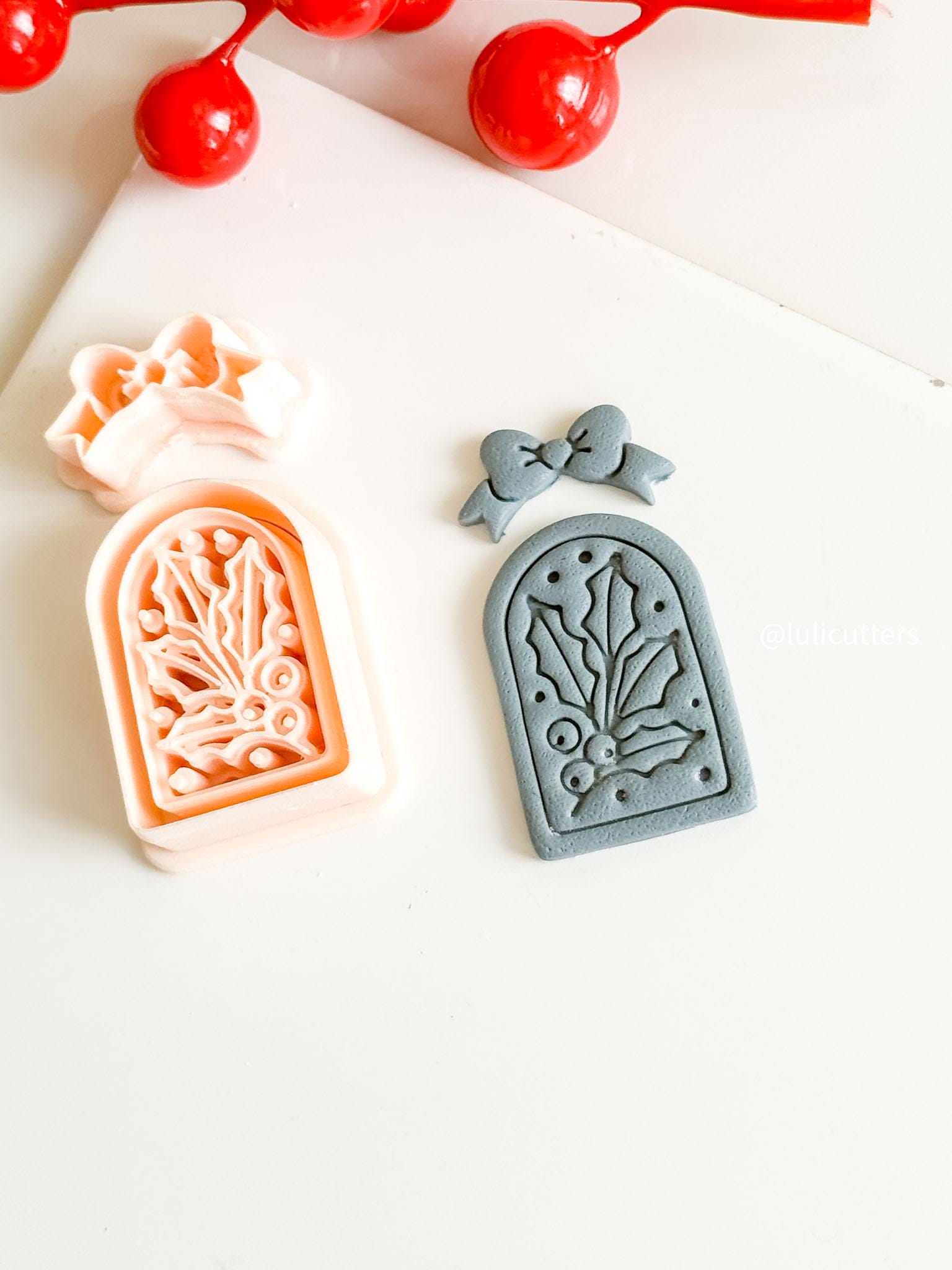 Holly Leaves Polymer Clay Cutter Christmas Arch Dangle Earring Jewelry Tool