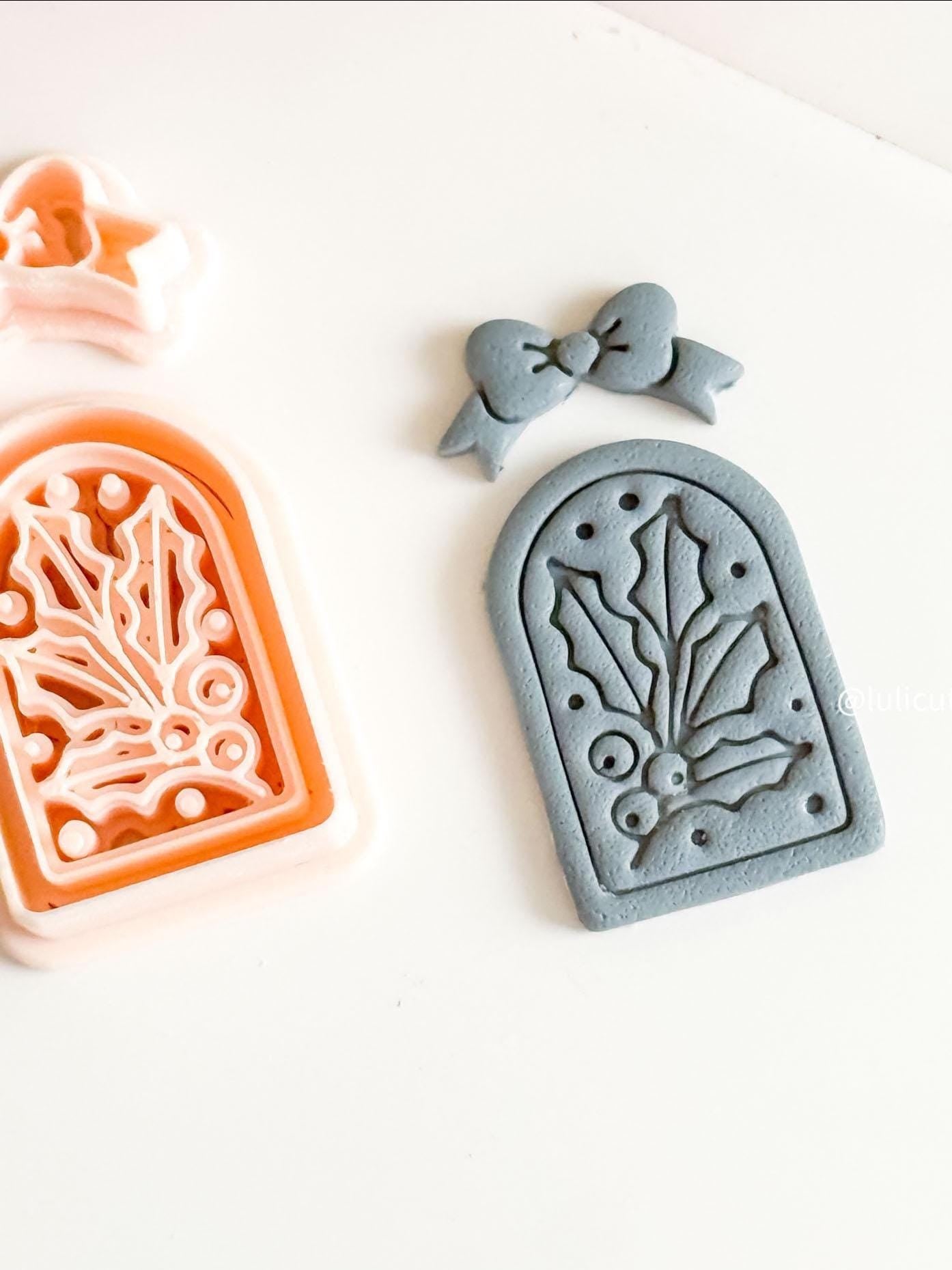 Holly Leaves Polymer Clay Cutter Christmas Arch Dangle Earring Jewelry Tool