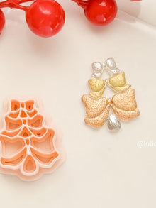 Winter Fairy Layered Bow Christmas Tree Polymer Clay Cutter for Earrings & Ornaments