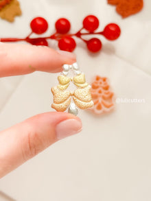 Winter Fairy Layered Bow Christmas Tree Polymer Clay Cutter for Earrings & Ornaments