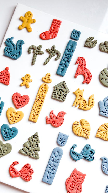 Nordic Floral Squirrel Polymer Clay Cutter for Earrings and Ornaments