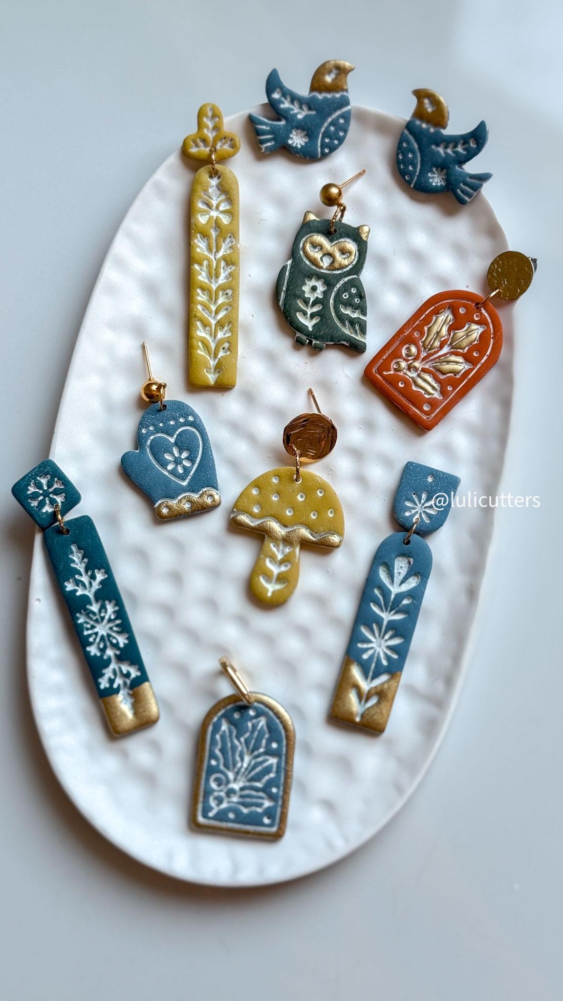 Nordic Floral Polymer Clay Cutter Long Bar Dangle Earring Jewelry Tool