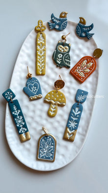 Nordic Floral Polymer Clay Cutter Long Bar Dangle Earring Jewelry Tool