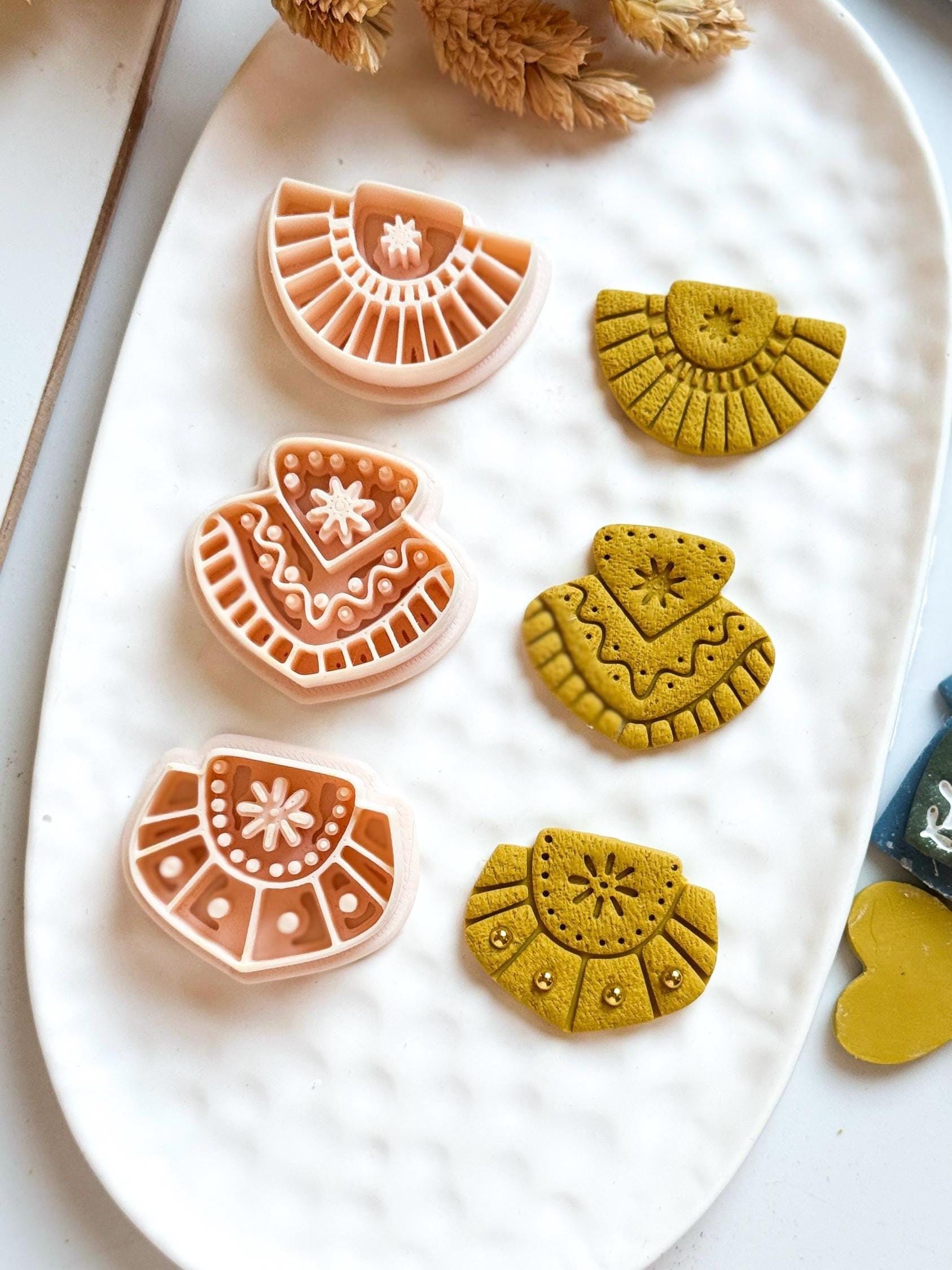 Boho Fan Clay Earring Cutter Set (30, 35, 40 mm options)