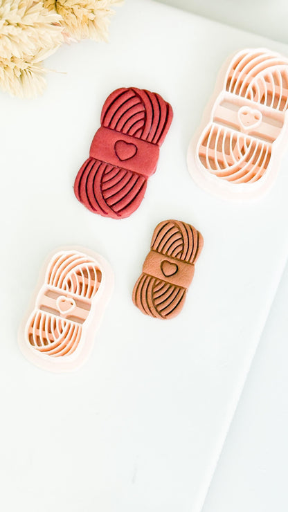 Yarn Ball Clay Cutters with Heart: Knitting & Crochet Jewelry Making