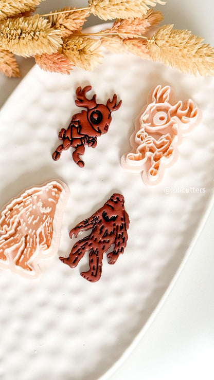 Bigfoot & Wolpertinger Clay Cutters: Halloween Cryptid Earring Jewelry Making