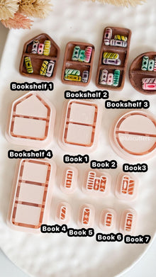 Geometric Bookshelf Clay Cutter Set: Polymer Clay Jewelry Molds