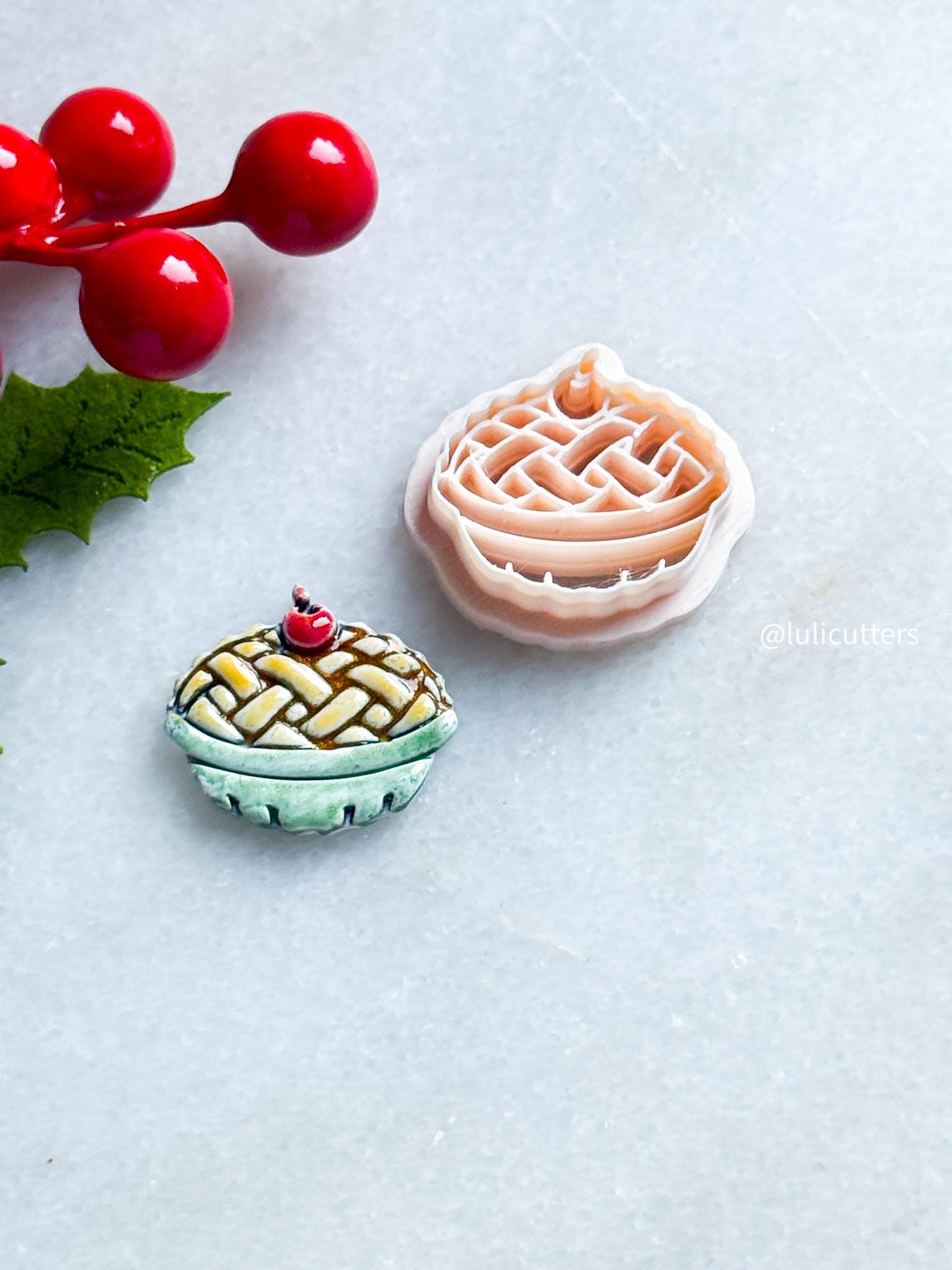 Thanksgiving Pie Polymer Clay Cutter: Lattice Crust Charm, Fall Jewelry