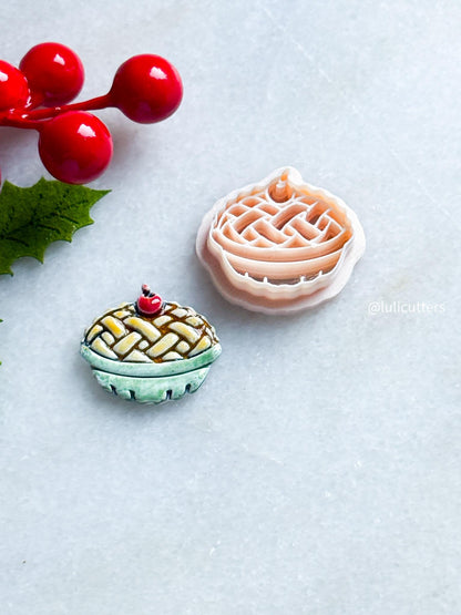 Thanksgiving Pie Polymer Clay Cutter: Lattice Crust Charm, Fall Jewelry
