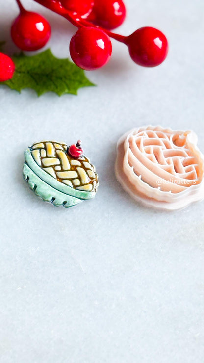 Thanksgiving Pie Polymer Clay Cutter: Lattice Crust Charm, Fall Jewelry