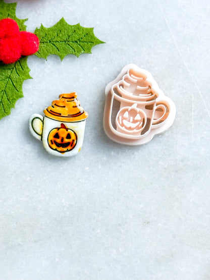 Pumpkin Mug Polymer Clay Cutter: Halloween Coffee Cup Earring & Charm