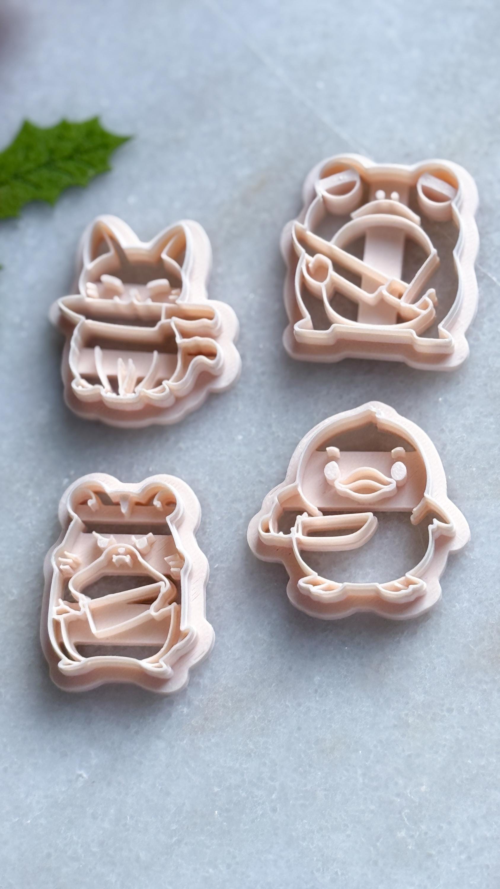 Animal with Knife Polymer Clay Cutters, Spooky Jewelry (25-45mm)