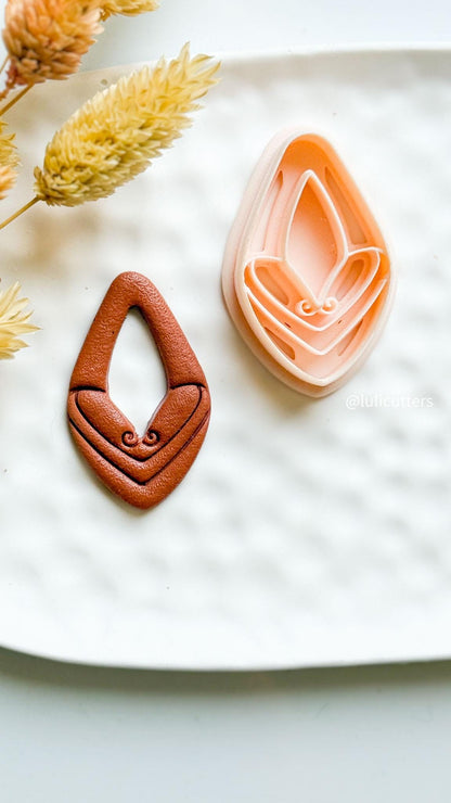Lotus Teardrop Clay Cutter: Polymer Clay Earring, Boho Jewelry Designs