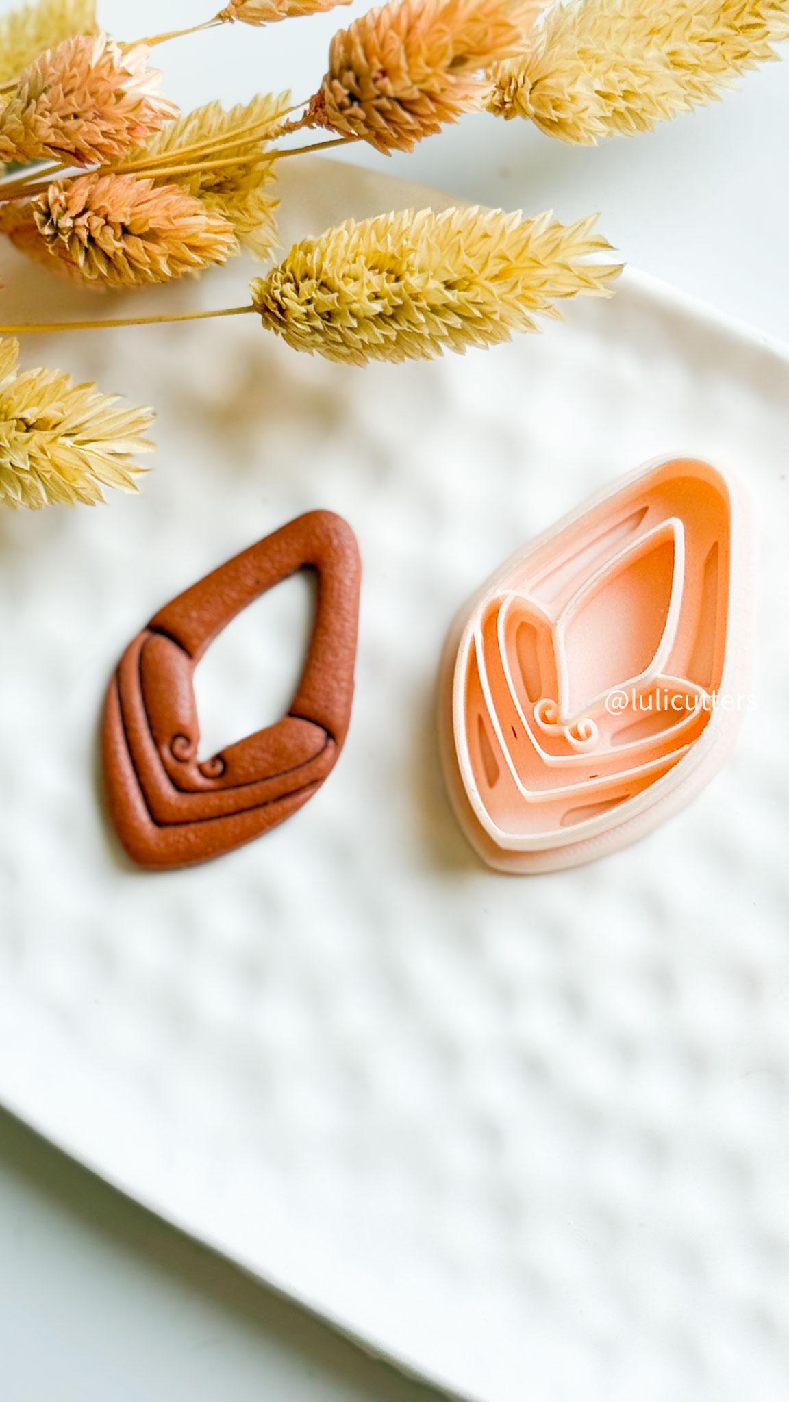 Lotus Teardrop Clay Cutter: Polymer Clay Earring, Boho Jewelry Designs