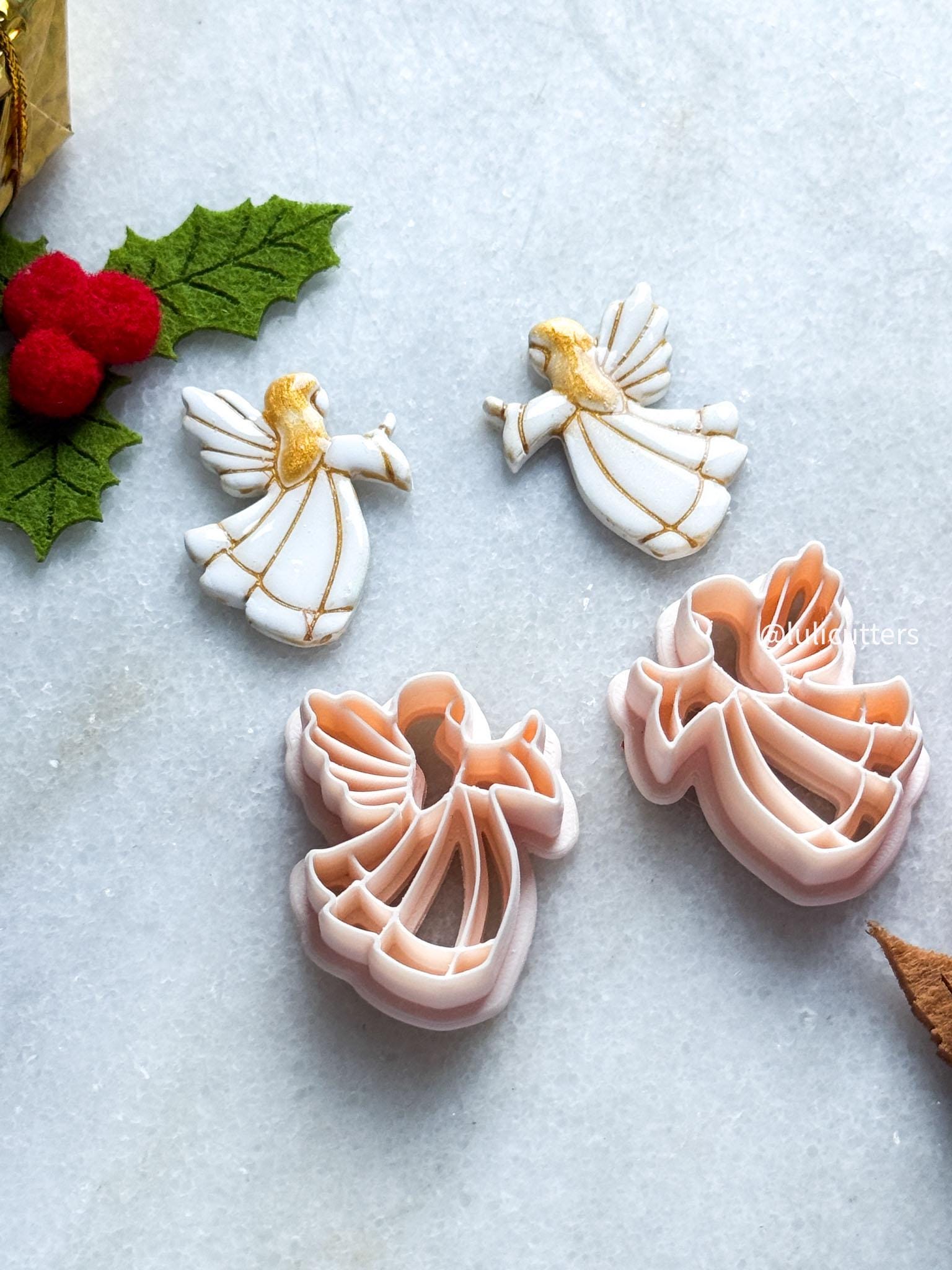 Angel Clay Cutter: Winged Polymer Clay Tool for Holiday Jewelry