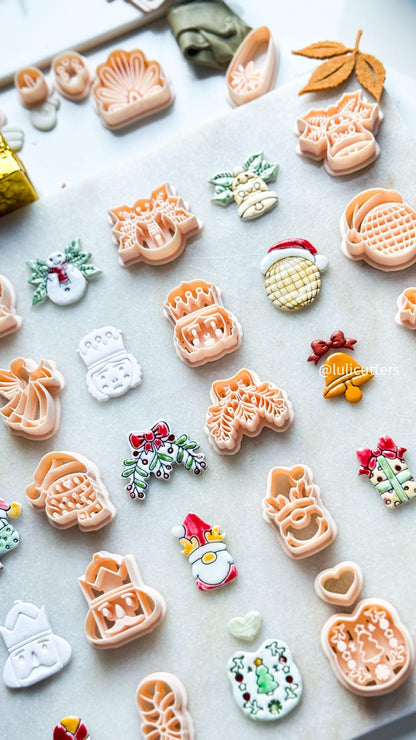 Snow Globe Clay Cutter: Snowman & Star Imprint, Polymer Clay Jewelry Tool