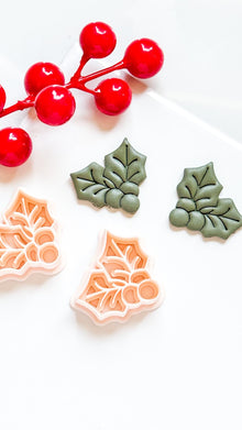 Holly Leaves Polymer Clay Cutter Christmas Earrings and Ornaments